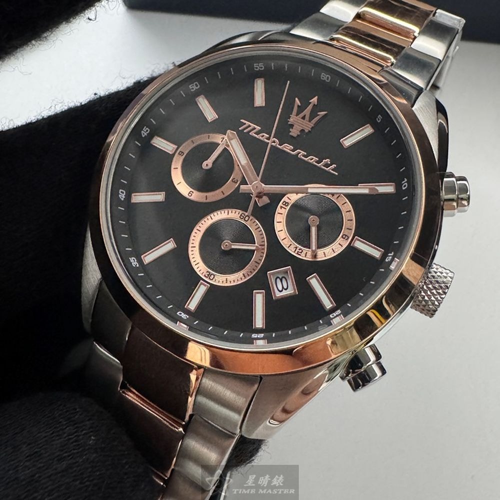 MASERATI手錶,編號R8853151002,42mm玫瑰金錶殼,金銀相間錶帶款◉20A004
